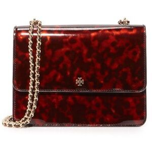 Tory Burch Tortoiseshell and Gold Chain Bag